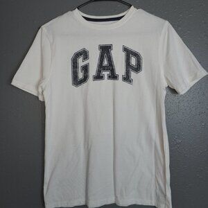 Gap Factory Kids Unisex White Navy Blue Short Sleeve Logo T-Shirt Size XXL
